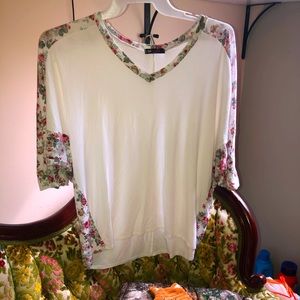 Large white and floral top